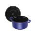 Cocotte Staub ronde en fonte émaillée bleu intense