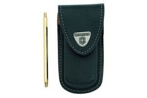 Etui cuir noir Victorinox pour couteaux suisses Golftool avec porte mine