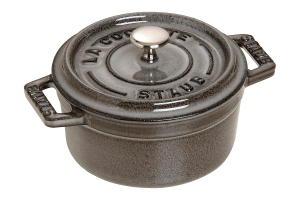 Mini cocotte Staub ronde en fonte émaillée gris graphite 10cm