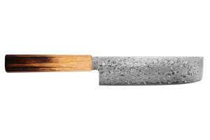 Couteau nakiri japonais artisanal Yoshihiro ZAD lame damassée 16cm