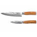 Coffret de 2 couteaux Wusaki Damas 10Cr manches en olivier Chef + Office