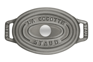 Mini cocotte Staub ovale en fonte émaillée gris graphite 11cm