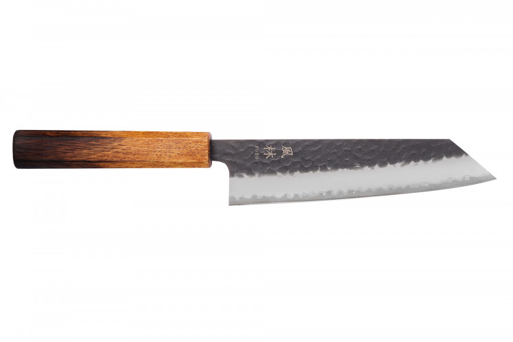 Couteau bunka 17cm japonais artisanal Yuzo Black AS ch&ecirc;ne br&ucirc;l&eacute;