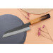Couteau bunka 17cm japonais artisanal Yuzo Black AS chêne brûlé