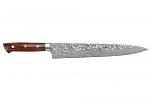 Couteau sujihiki japonais Takeshi Saji R2 Damas Mosaïque 27cm