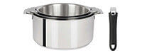 Casseroles manche amovible
