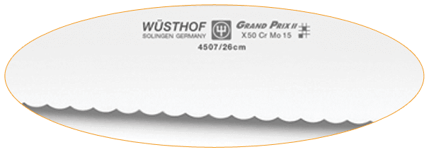 Retrouvez les couteaux à pain à dentelure inversée. Celui-ci se montrera légèrement moins tranchant et demande une pression plus importante.