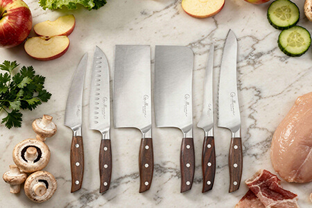 Couteaux de cuisine en inox et bois Guillaume Leonard Cuistot