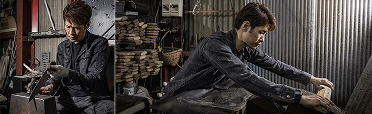 Takafumi Tamada dans son atelier