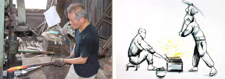 Takeshi Saji dans son atelier