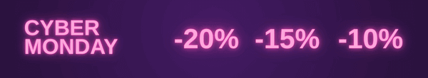 Cyber Monday : -20 %, -15% puis -10% sur tout le site