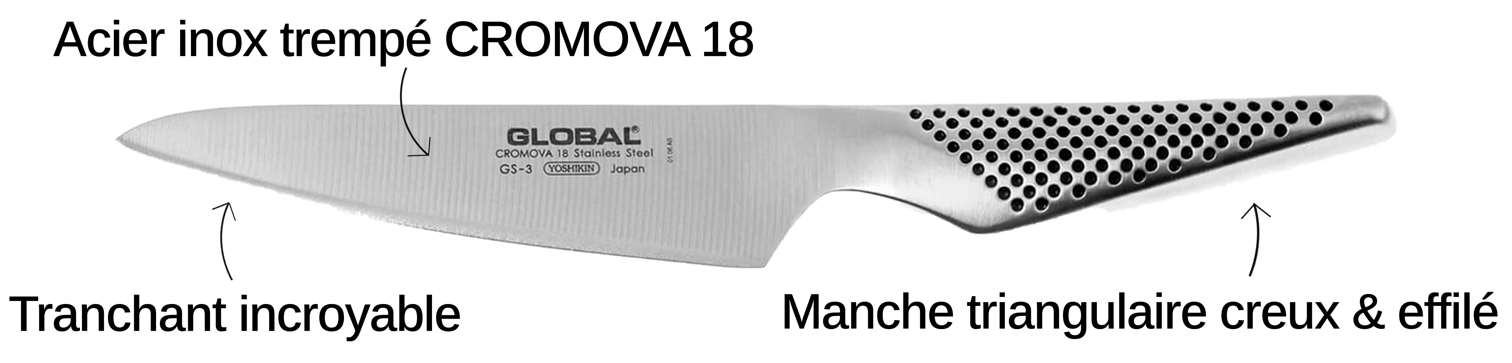 Couteau éplucheur 10 cm Global (GS6) - GLOBAL